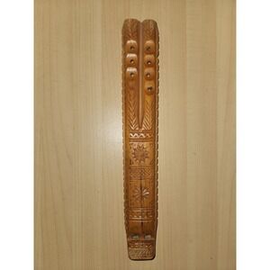 VTG Yugoslavian Slav Hand Carved Wood Double Flute BALKAN DVOJNICA Instrument